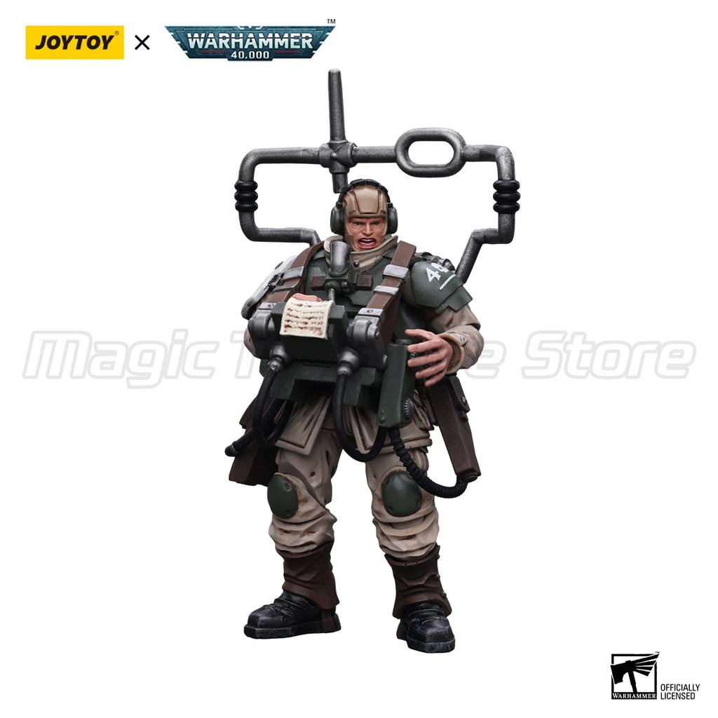 【MT】JOYTOY Warhammer 40K Astra Militarum Cadian Command Squad Veteran with MasterVox  Model Toy Gifts 1/18 Action Figure