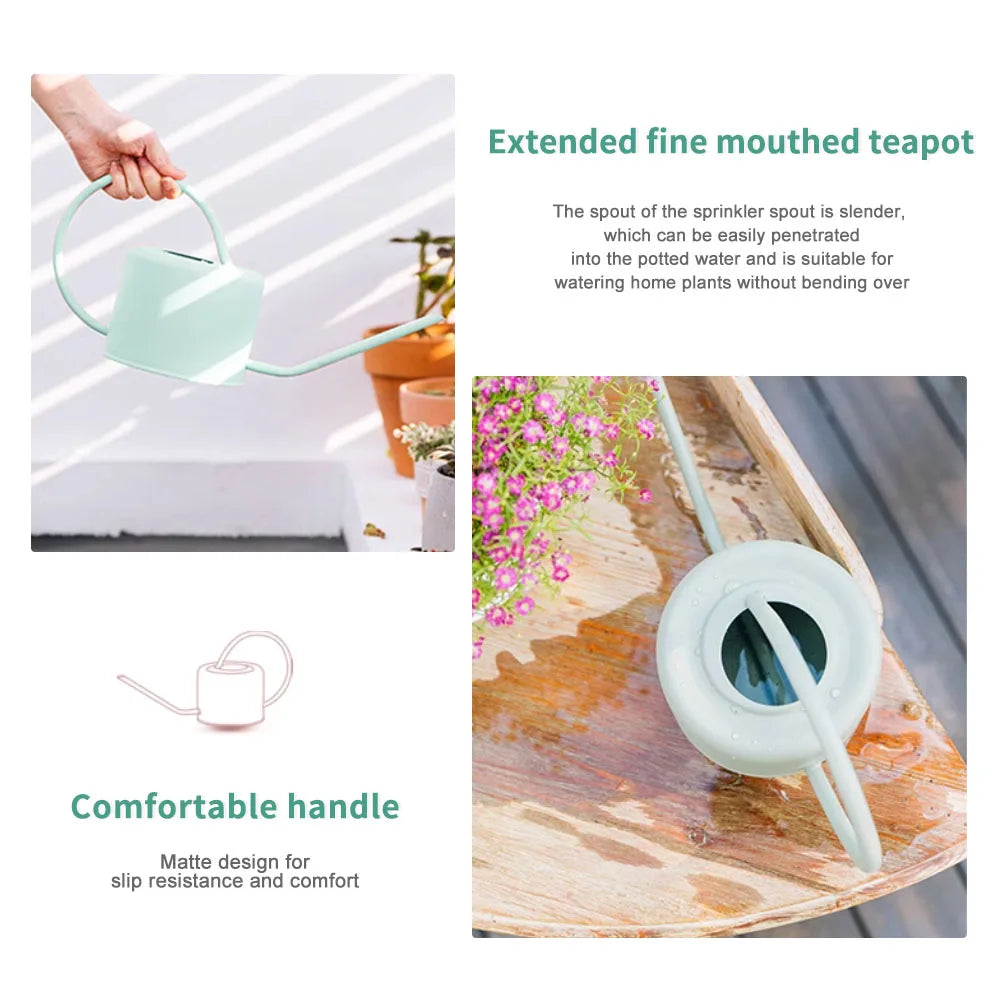Long Spout  Leakproof Watering Can Stainless Steel Large Capacity Watering Pot 1.3L Comfortable Long Spout Watering Can Set