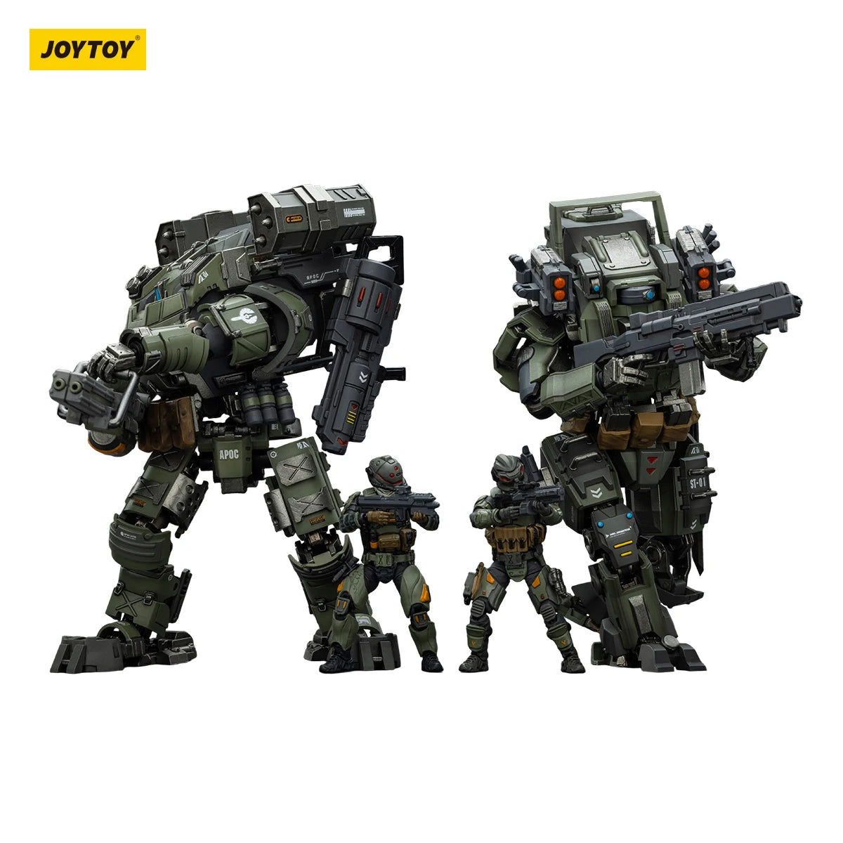 [IN-STOCK]JOYTOY Dark Source Action Figure 1/18 APOC Series Storm Tempestus/Bedrock 4PCS Model