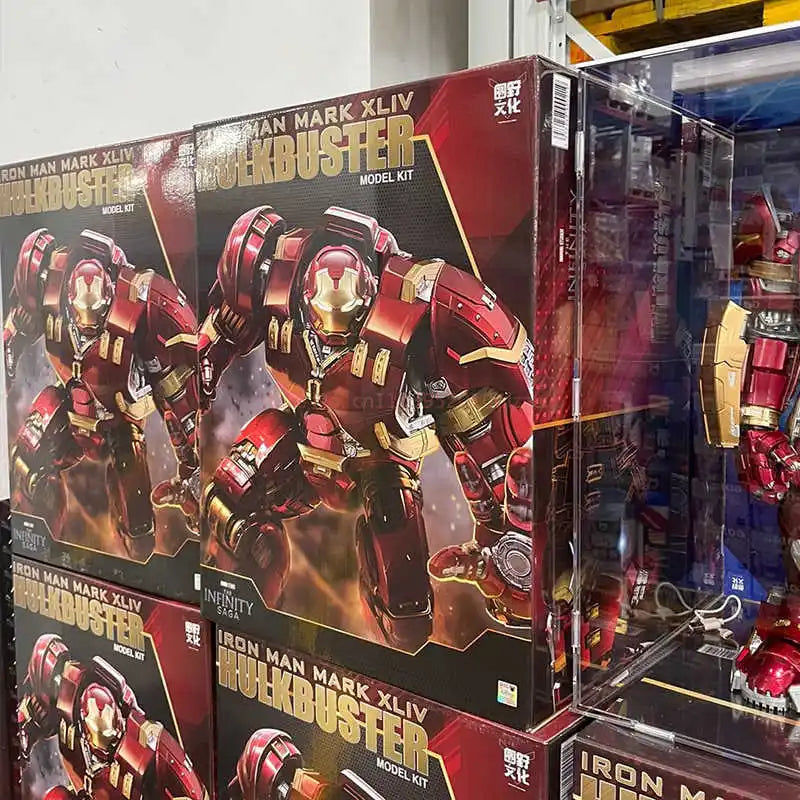 Marvel Fondjoy Hulkbuster Iron Man Mark XLIV 18 Inches LED Light Up Action Figure Assemble Movie Character Model Gift For Boys
