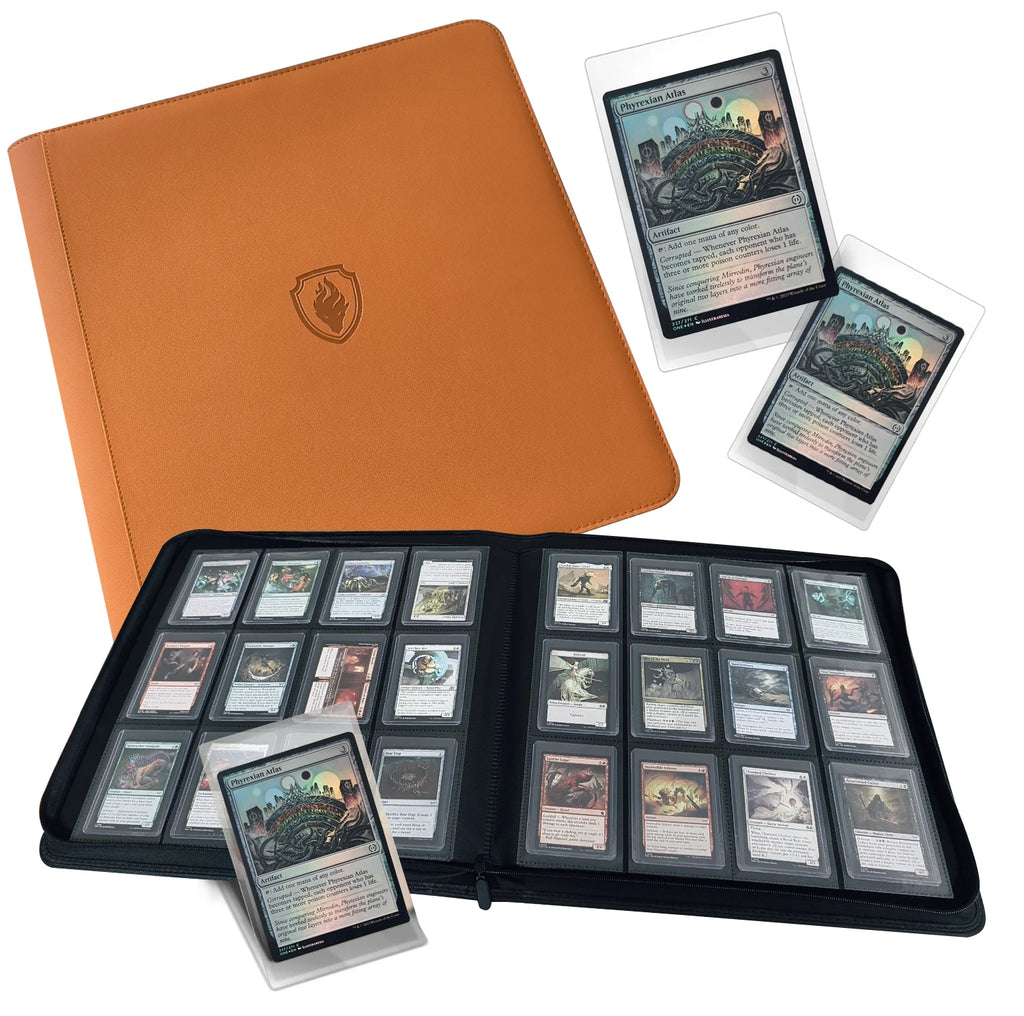 Holds 384 Toploaders | 12-Pocket | Ringless Double-Sided Pockets |  Premium Top Loader Binder for Trading Cards