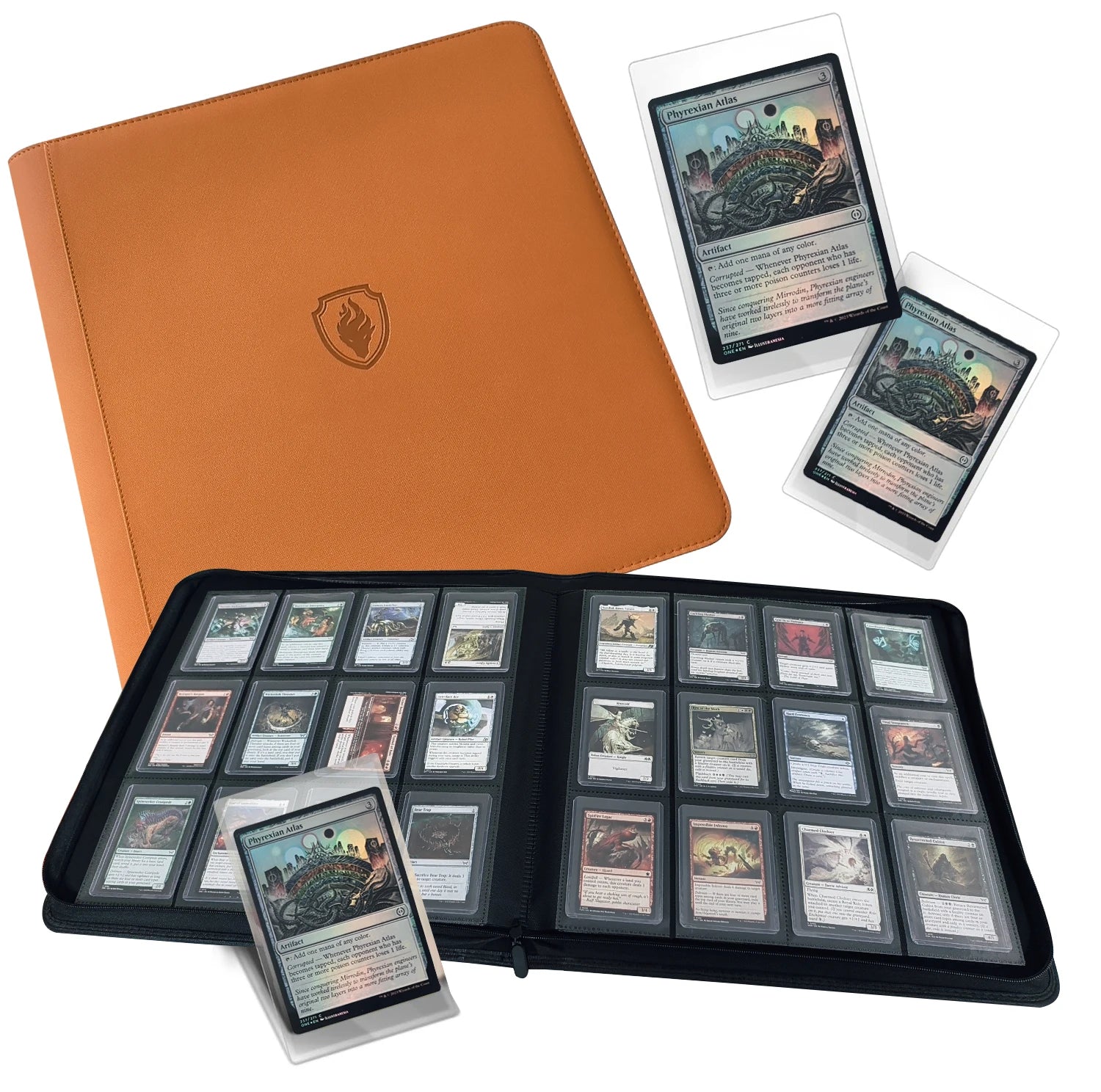 Holds 384 Toploaders | 12-Pocket | Ringless Double-Sided Pockets |  Premium Top Loader Binder for Trading Cards