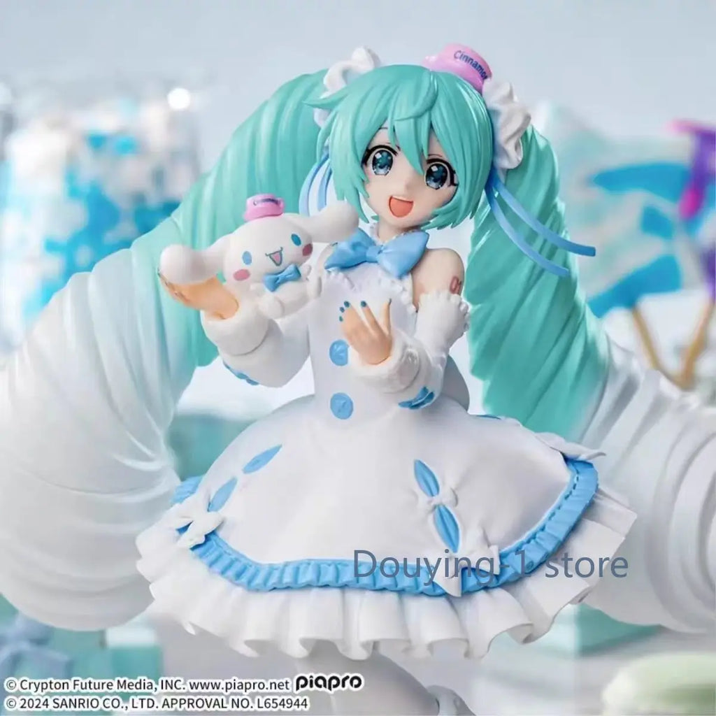 In Stock Sega Hatsune Miku X Cinnamoroll White Dress Ver. Action Figure Collection Model Gift