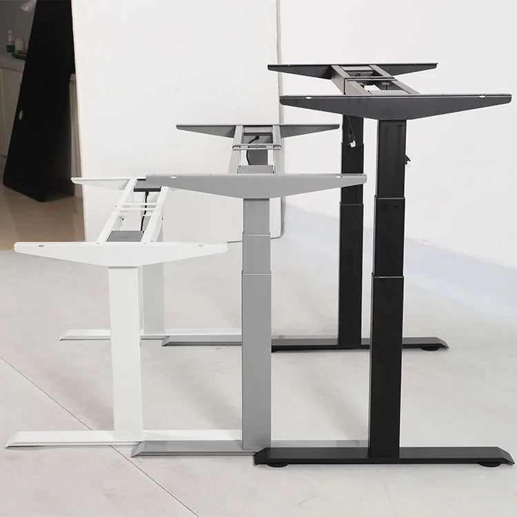 Home Gaming Height Adjustable Electric Standing Desk Frame Office Furniture Extendable Work Lifting White Desk