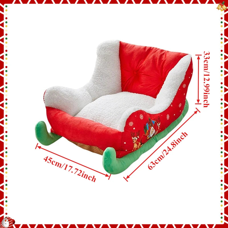 2026 New Modern Christmas Cat Bed Winter Warm Nest,Sleigh Cat Bed for Dogs and Cats, Suitable for Small To Medium Dogs and Cats