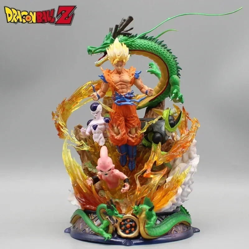 Son Goku Figur Dragon Ball Z Frieza Shenron Anime Figuren 23cm Super Saiyajin Statue PVC Schreibtisch Ornament Modell Weihnachtsgeschenke Spielzeug