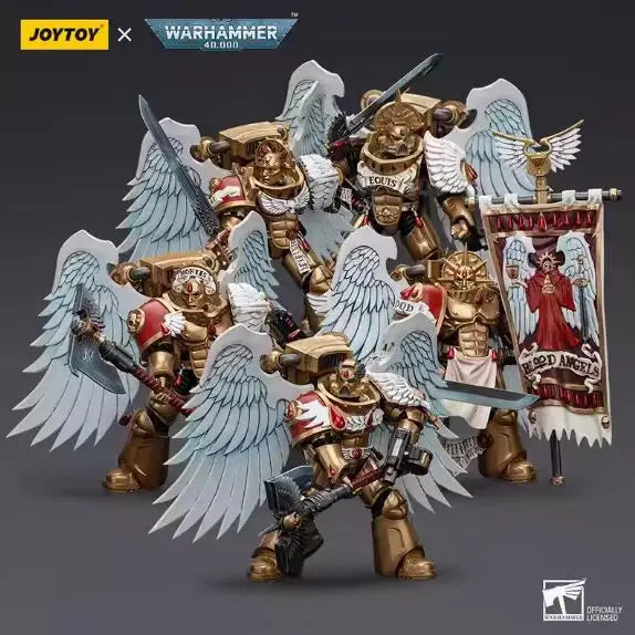 【In Stock】JOYTOY Warhammer 40K 1/18 Action Figure Toys Blood Angels Sanguinary Guard 5PCS