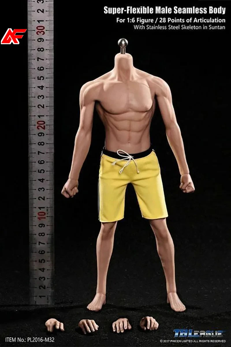 TBLeague PH 1/6 Action Figure Body M30/31/32/33/34/35/36 Stainless Skeleton Super Flexible Seamless Male Suntan figure body