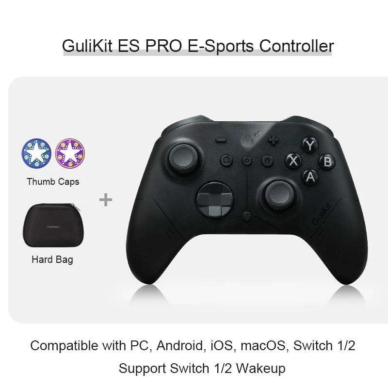GuliKit ES Pro E-sports Controller for Nintendo Switch 1/2 Wireless Gamepad with TMR Joystick for PC Windows Android iOS macOS