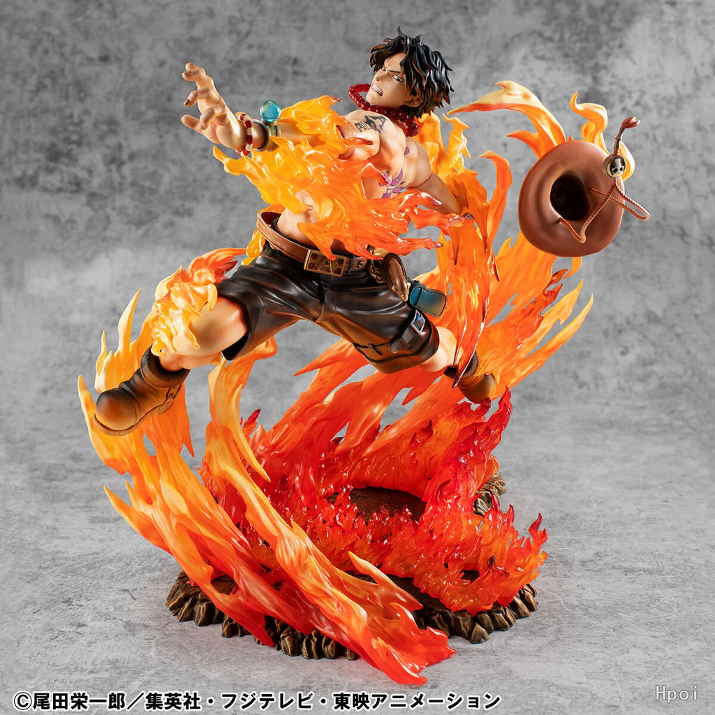 Original MegaHouse Portrait.Of.Pirates ONE PIECE PORTGAS.D.ACE NEO-MAXIMUM Anime Figure Collection Ornament