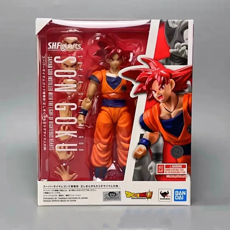 Original Bandai S.H.Figuarts Dragon Ball Super Super Saiyan God Son Goku Articulated Action Figure Collectible With Original Box