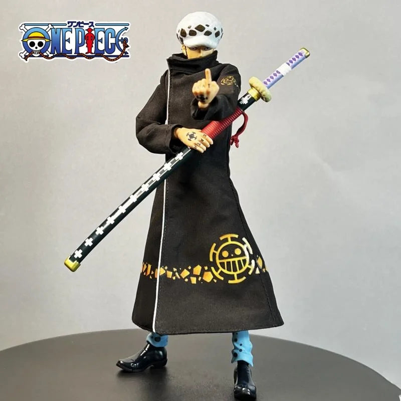 One Piece Shf Series Anime Trafalgar D Water Law Handmade Clothes Windbreaker Is Suitable for 1/12 Size Movable Humanoid Toy