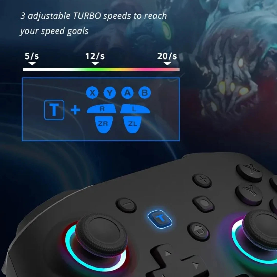 Wireless Controller RGB For Nintendo Switch OLED / Lite Console Pro Gamepad with 600/1000Mah Battery Programmable Turbo Function