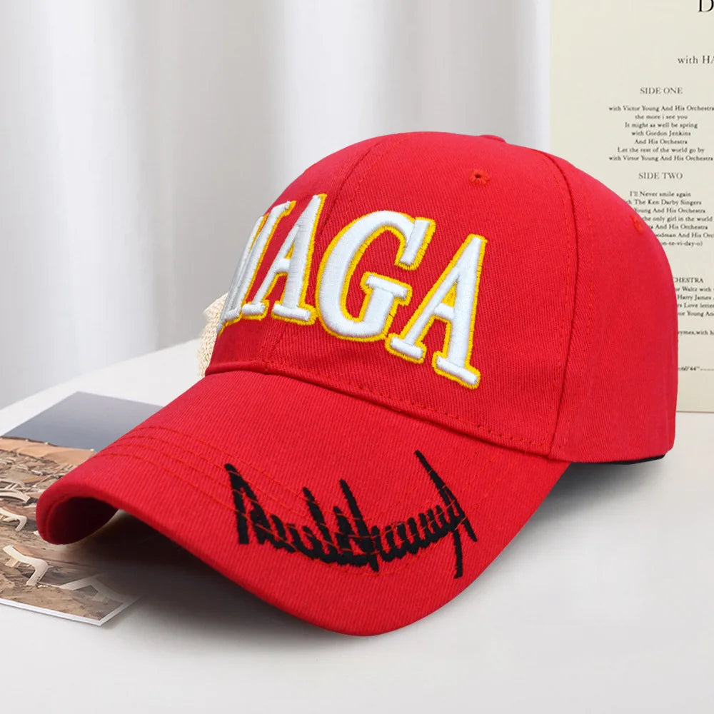 2025 US Presidential Election Baseball Hat Red MAGA Peaked Cap High-quality Summer Outdoor Cap Party Assembly Election Hat
