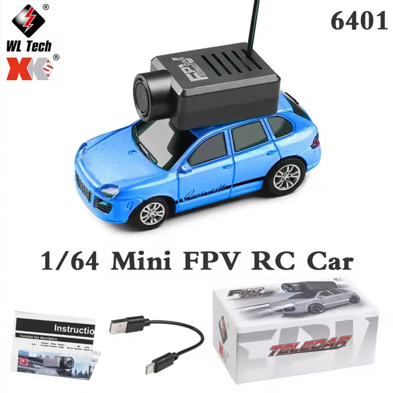 WLtoys 6401 Mini RC-Autos 1:64 mit 720P FPV-Kamera, WLAN-App-Steuerung, 2,4G-Fernbedienung, Kamera, Autos, Spielzeug für Kinder und Erwachsene