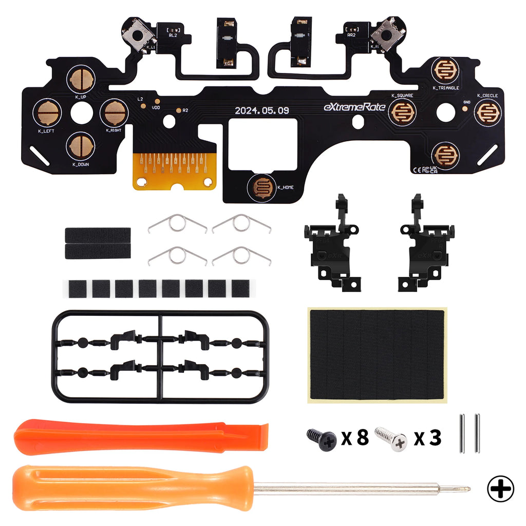 eXtremeRate Ergonomischer Mikroschalter Tactile Clicky Hair Trigger Kit V2 für PS5-Controller BDM-040/50, Schultertaste, Mausklick