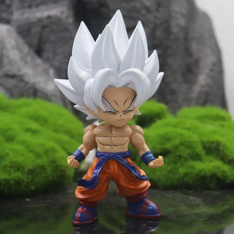 Q Version Dragon Ball Figures Goku Shenron Action Figurine Super Saiyan 2 Pvc Anime Statue Ornament Doll Bedroom Collection Gift