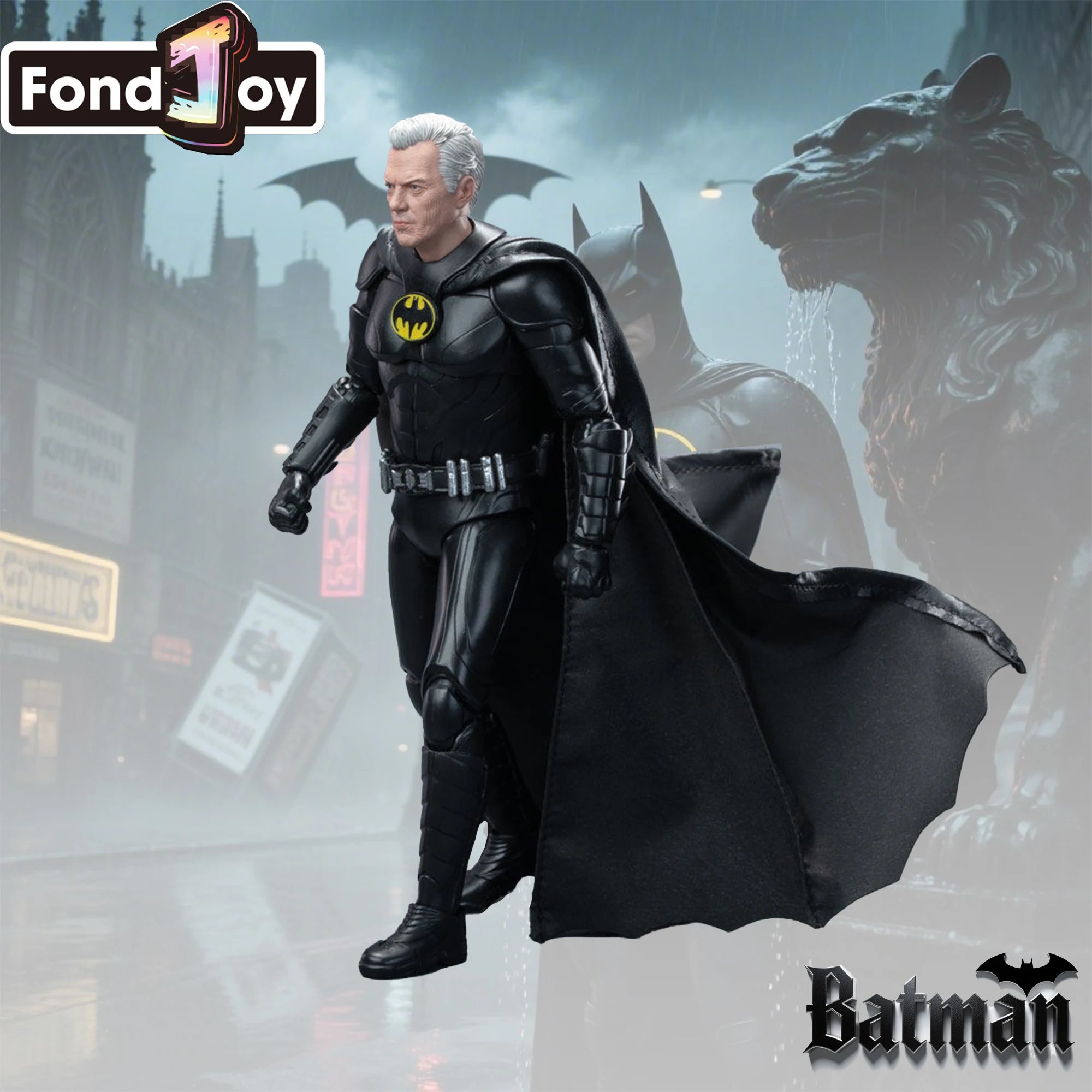 FondJoy Batman Keaton Edition Action Figure DC Anime Figurine Movable Model Toy Boys's Gifts Batman Collection