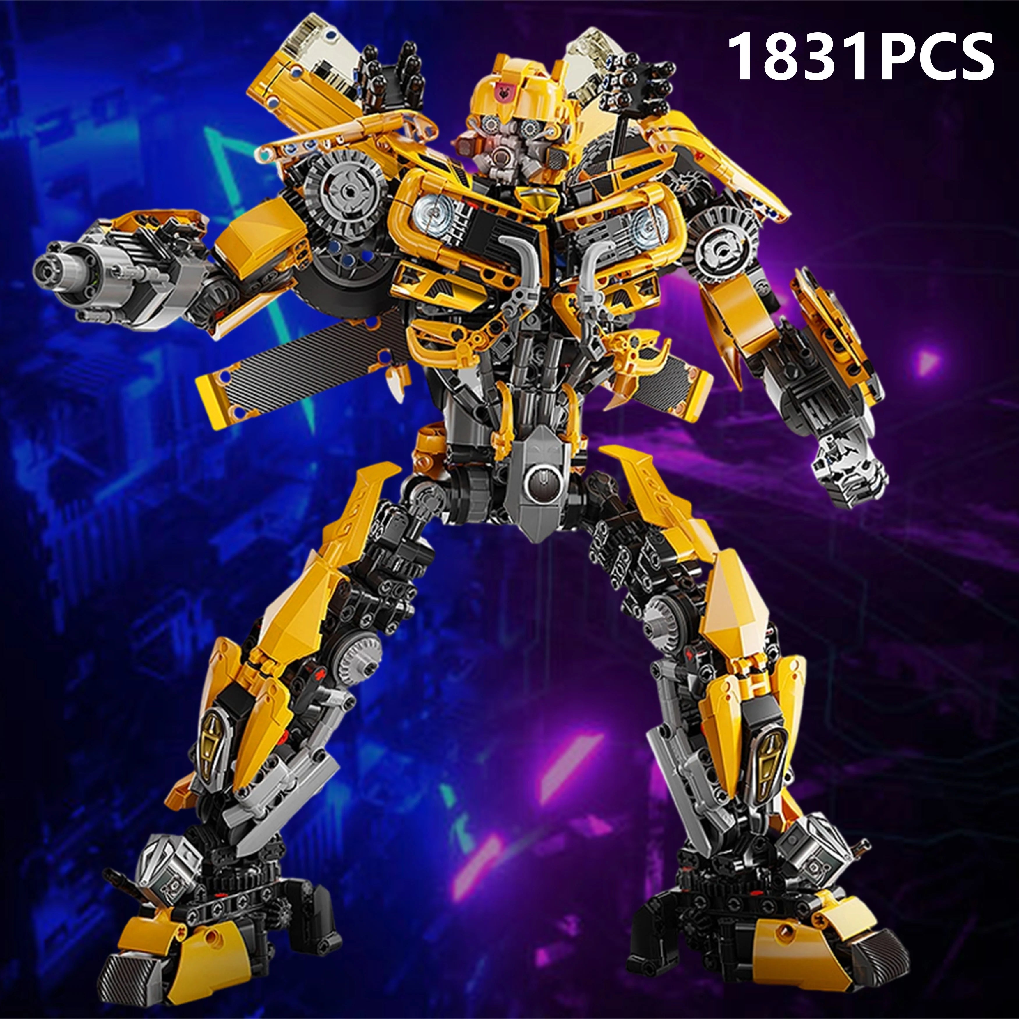 1831PCS Bumblebee B-127 Action Figure Building Block Set DIY Mecha Model Kit Inspired by Movie Hero Creative Collectible Gift