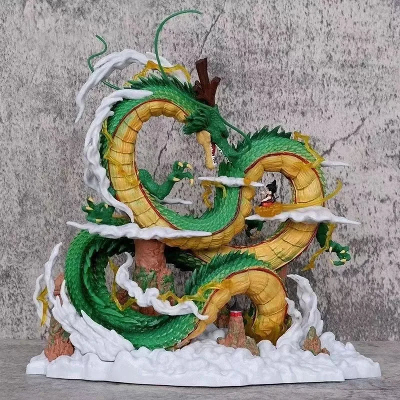 23cm/9.05in Anime Dragon Ball Z Figure Shenron Goku And Shenron Action Figure Model Pvc Statue Doll Collection Toy Gifts