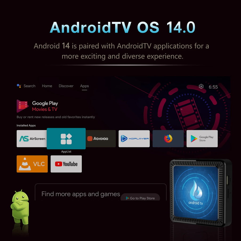 Q17 Smart TV Box 5G Wifi Android 14 TV Box Quad Core Allwinner H313 64GB 128GB Set Top Box Google Assistant Netflix Media Player