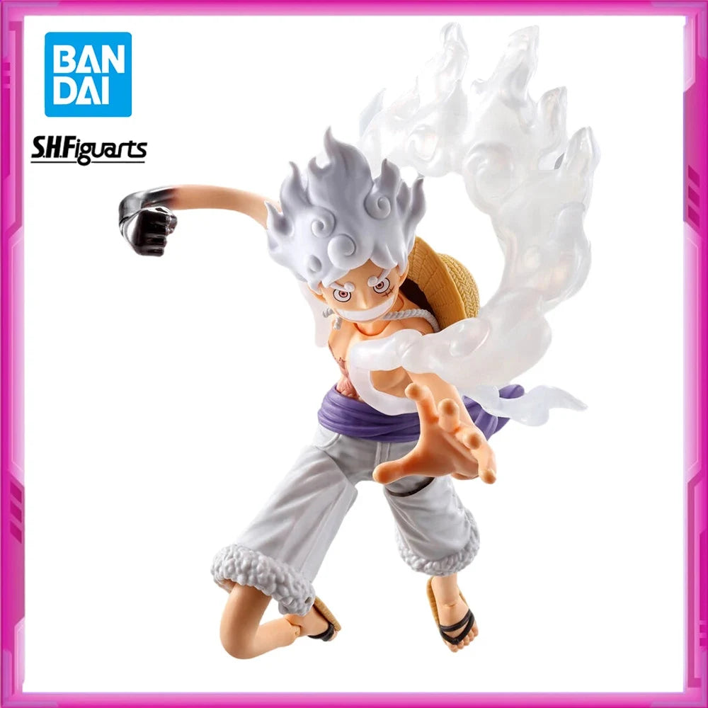 Original BANDAI SHF ONE PIECE Monkey D. Luffy Nika PVC Anime Figures Action Figure Model Toys Christmas Gift