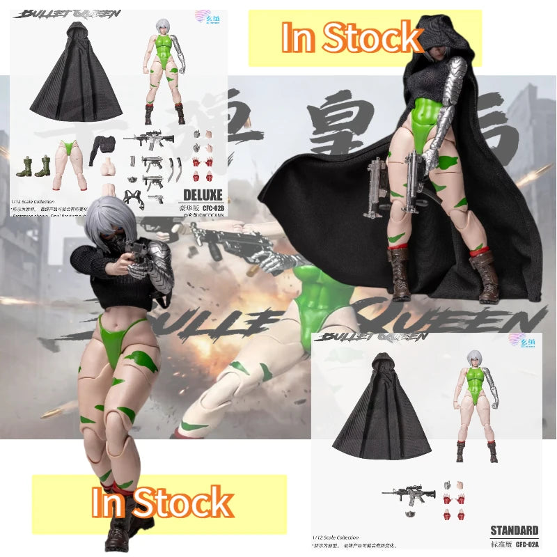 100%Brand New Official AuthenticXuanjian Studio 1/12 Bullet Queen Movable Eyes Cloth Outfit Articulated Action Figure Collectibe