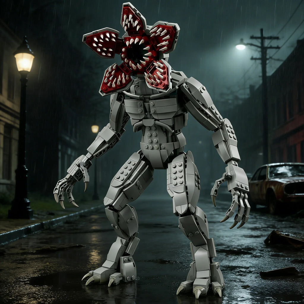 Horror Movie Stranger Chomper Figure Orchid Monsters Model Building Block Sets Toys Collector's Figure for Kids Halloween Gift
