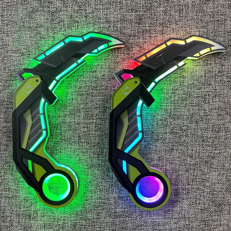Illuminated Toy with Colorful Effects Valorant Karambit Impression Jett Kunai Graphics Card Claw Knife Rechargeable Model Toy