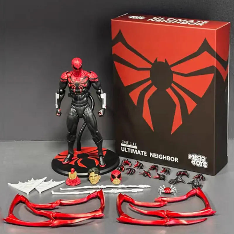 Mess Toys 16cm Ultimate Spider Man Articulat Action Figure Miles Morales Black Red Suit Model Collect Desktop Ornament Toy Gifts