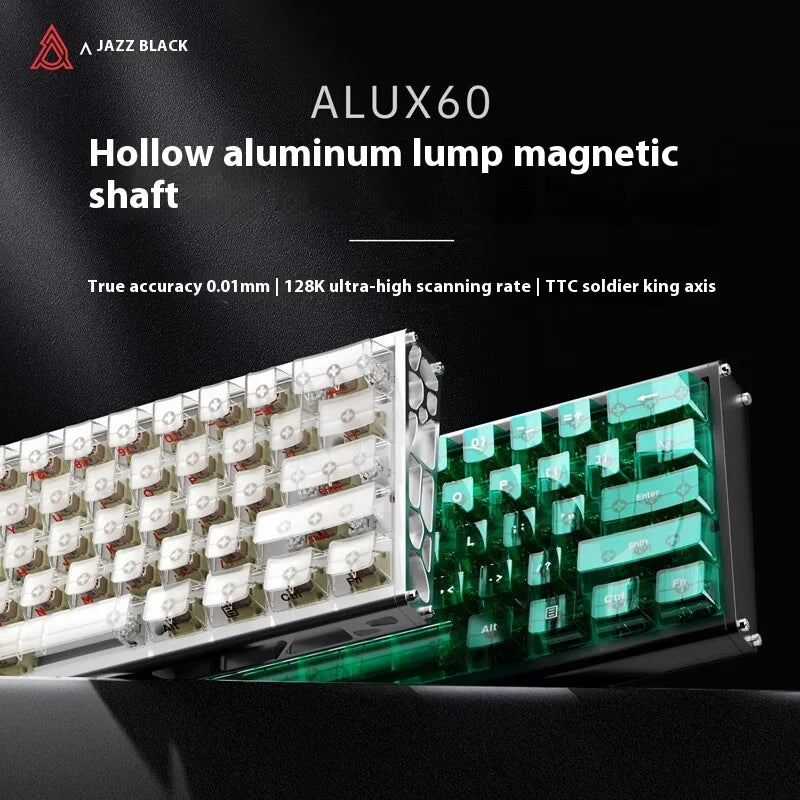 AJAZZ Alux60 Tastatur mit magnetischem Schalter, kabelgebundene Gaming-Tastatur, Aluminiumlegierung, 8000 Hz, RT0.01 mm, mechanische Tastatur, FPS, Gamer-Geschenke