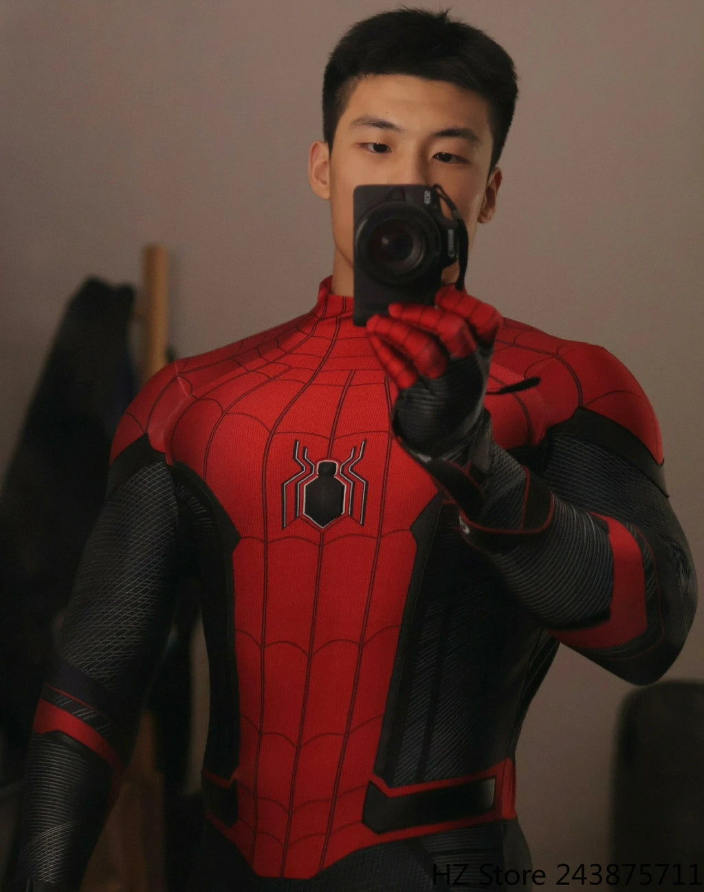 1:1 Customized Holland Spider-Man Jumpsuit with Sole and 3D Logo Full Spiderman Set Tight Fitting Clothes
