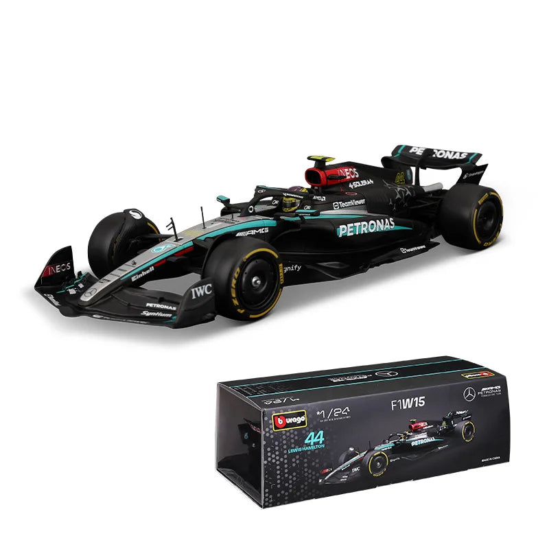 Bburago Alloy Car Model For Collector 1:24 Mercedes-Benz F1 Formula Cars W15 Simulation Alloy Car Model Male