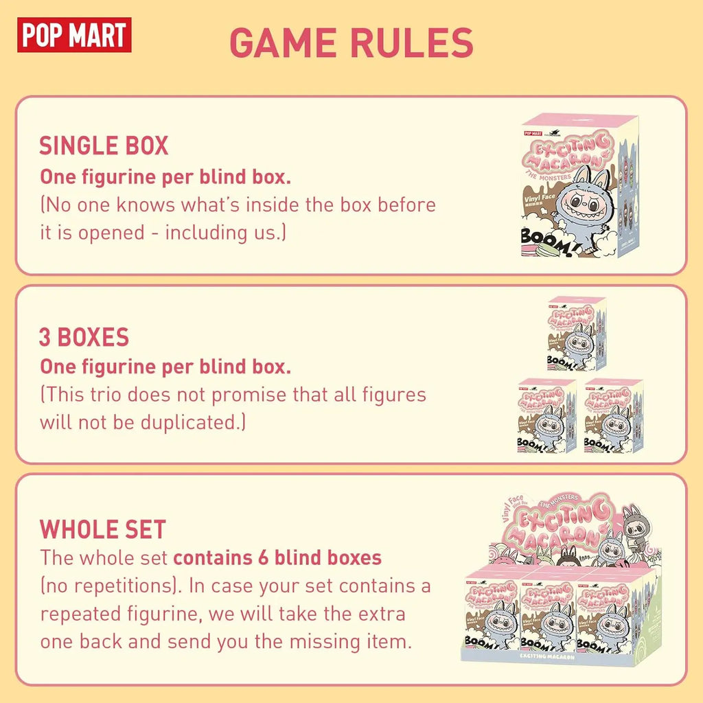POP MART labubu Doll The Monsters Tasty Macarons Blind Box Random Vinyl Figure Cute Food Theme Collectible Toy Gift 