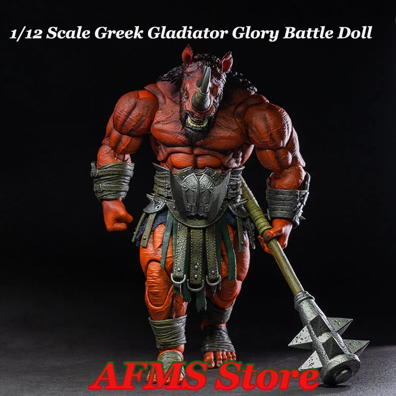 Xesray Studio Limited Edition 1/12 Scale Collectible Figure Red Rhinoceros Greek Gladiator Glory Battle Doll 9inch Action Figure