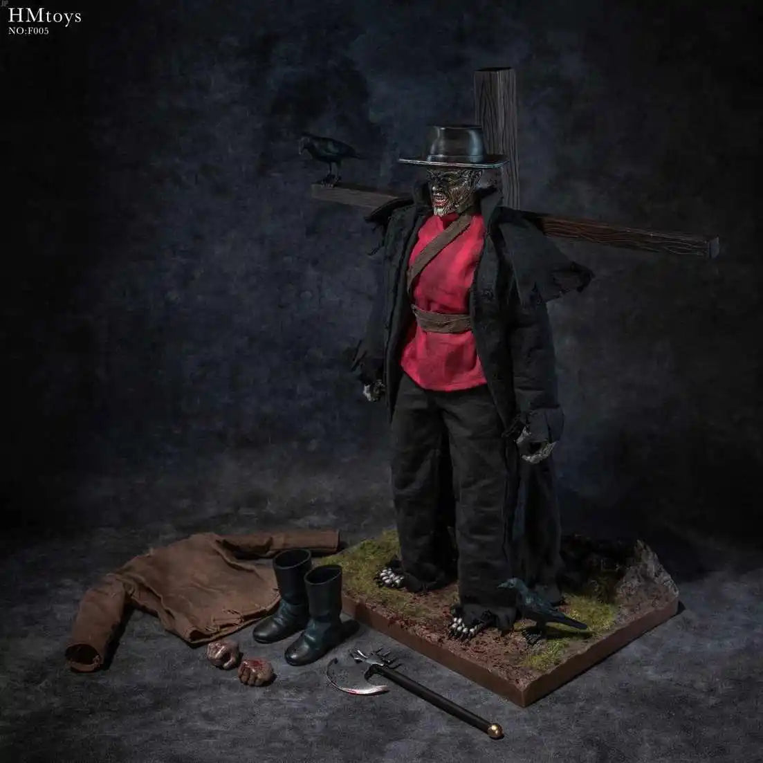 Original Hmtoys F005 1/6 Movable Skull Head Customized Action Figure Jeepers Creepers Horror Movie Simulation Model Toys