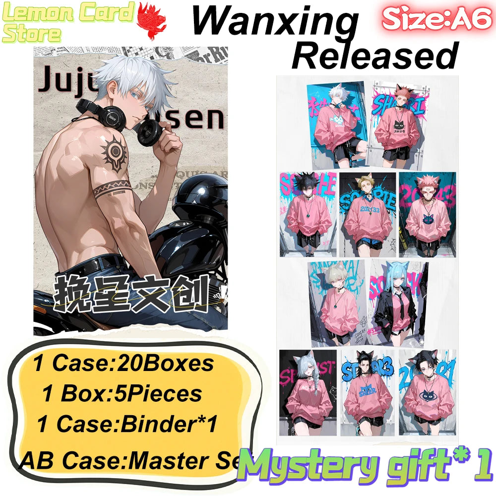 Wholesale 2026 Wanxing Jujutsu Kaisen A6 Acrylic Color Paper Collection Cards Limited Collector's Set