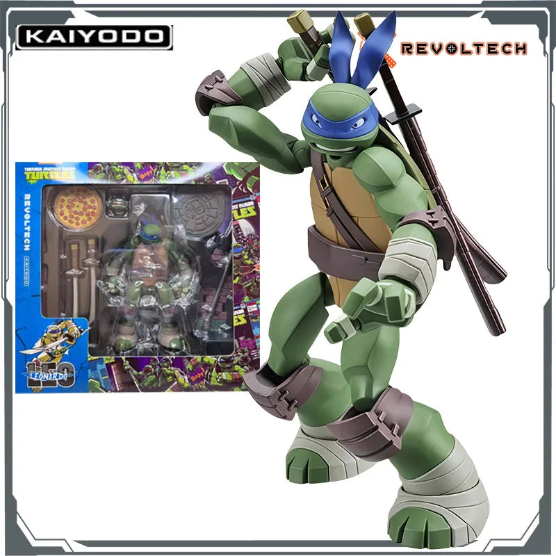 Kaiyodo Original Zolgear Teenage Mutant Ninja Turtles Leonardo Anime Figures Toys for Boys Christmas Gift Collectible Model