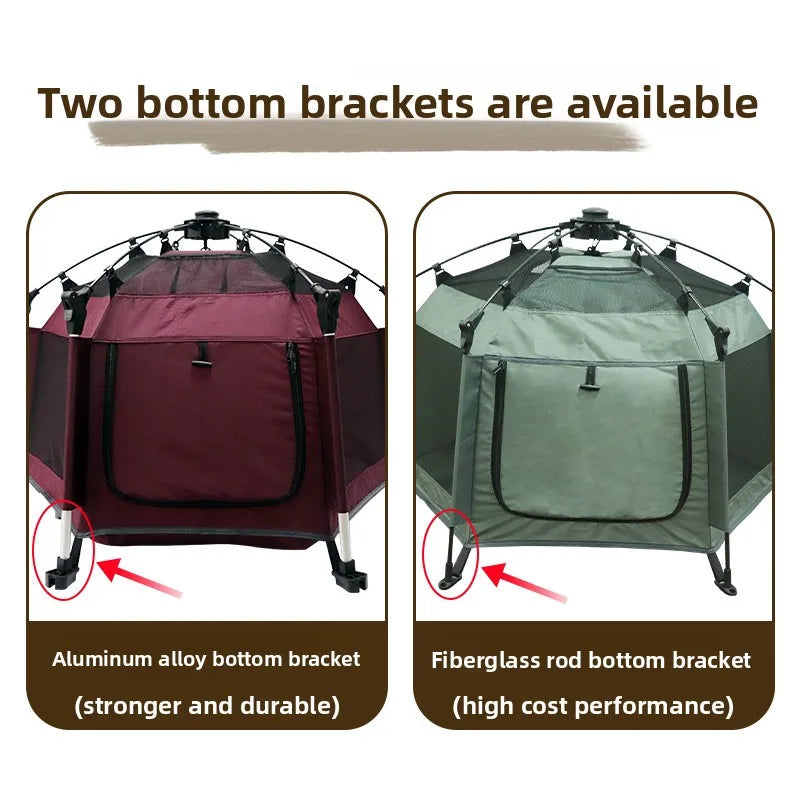 Ganzjahres-Haustierzelt für Katzen und Hunde, Sommer, Outdoor, atmungsaktiv, faltbares Haustierhaus, Hundezelt, kein Aufbau erforderlich, Haustierbett