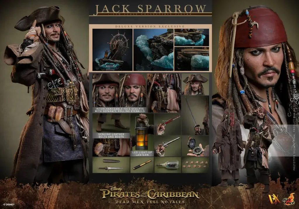 HOTTOYS HT 1/6 Captain Jack Sparrow DX37/DX38/DX39AE Pirates of The Caribbean Hair Transplant  Action Figure Collection Model