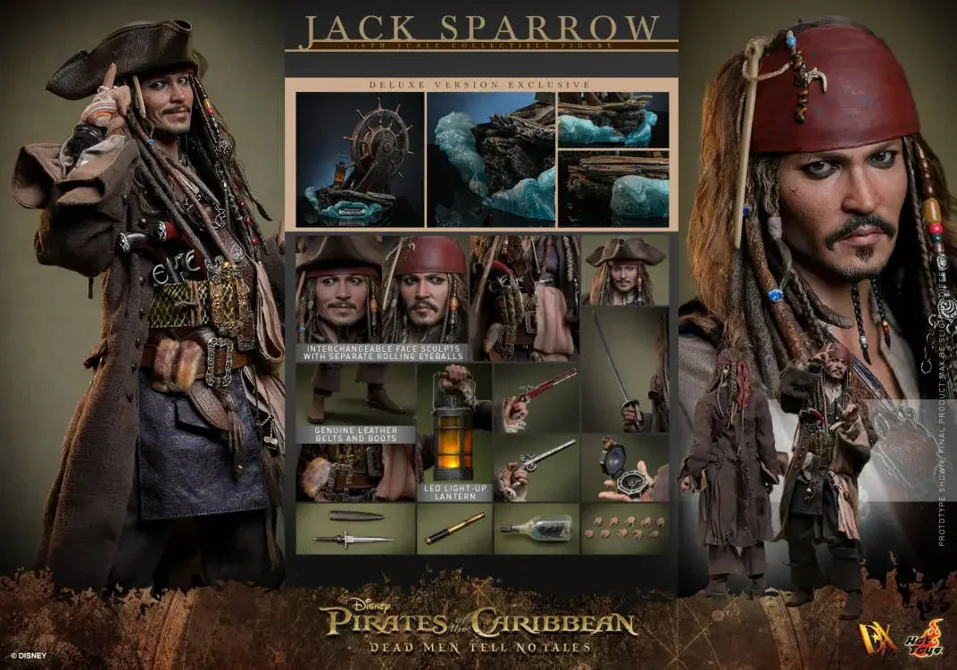 HOTTOYS HT 1/6 Captain Jack Sparrow DX37/DX38/DX39AE Pirates of The Caribbean Hair Transplant  Action Figure Collection Model
