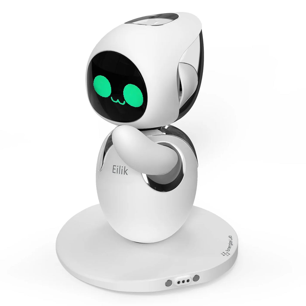 Eilik Chrome Silver - Touch Interactive Desk Companion Toys, Cute Robot Pets with Abundant Emotions. Funny Animations&Mini-Games