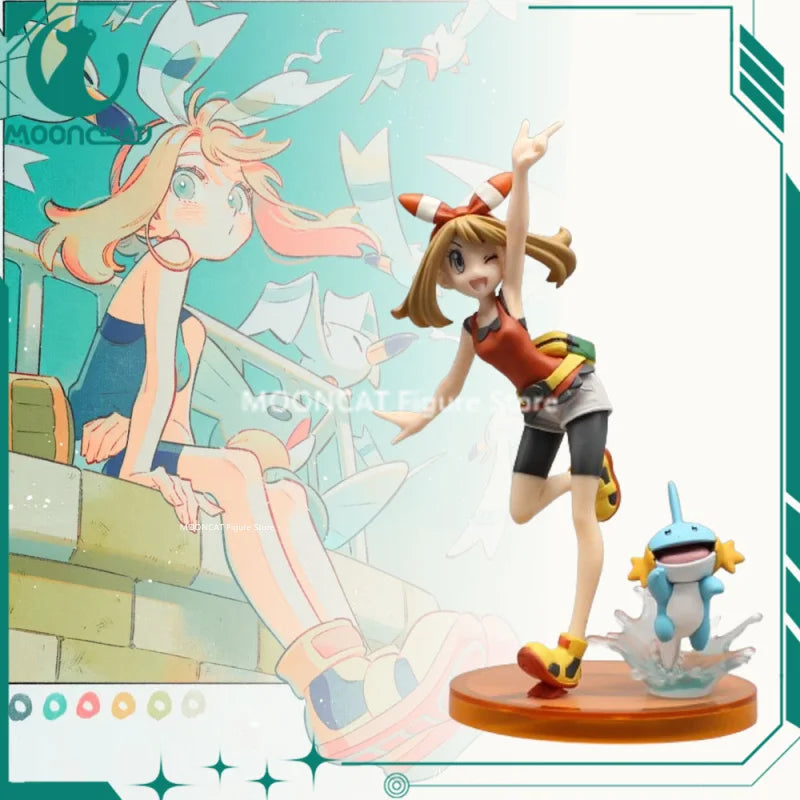 Pokemon May Maple Anime Figur May Mudkip Action Figur Modell Niedliche Sammlung PVC Statue Puppe Schreibtisch Dekoration Spielzeug Kinder Geschenk