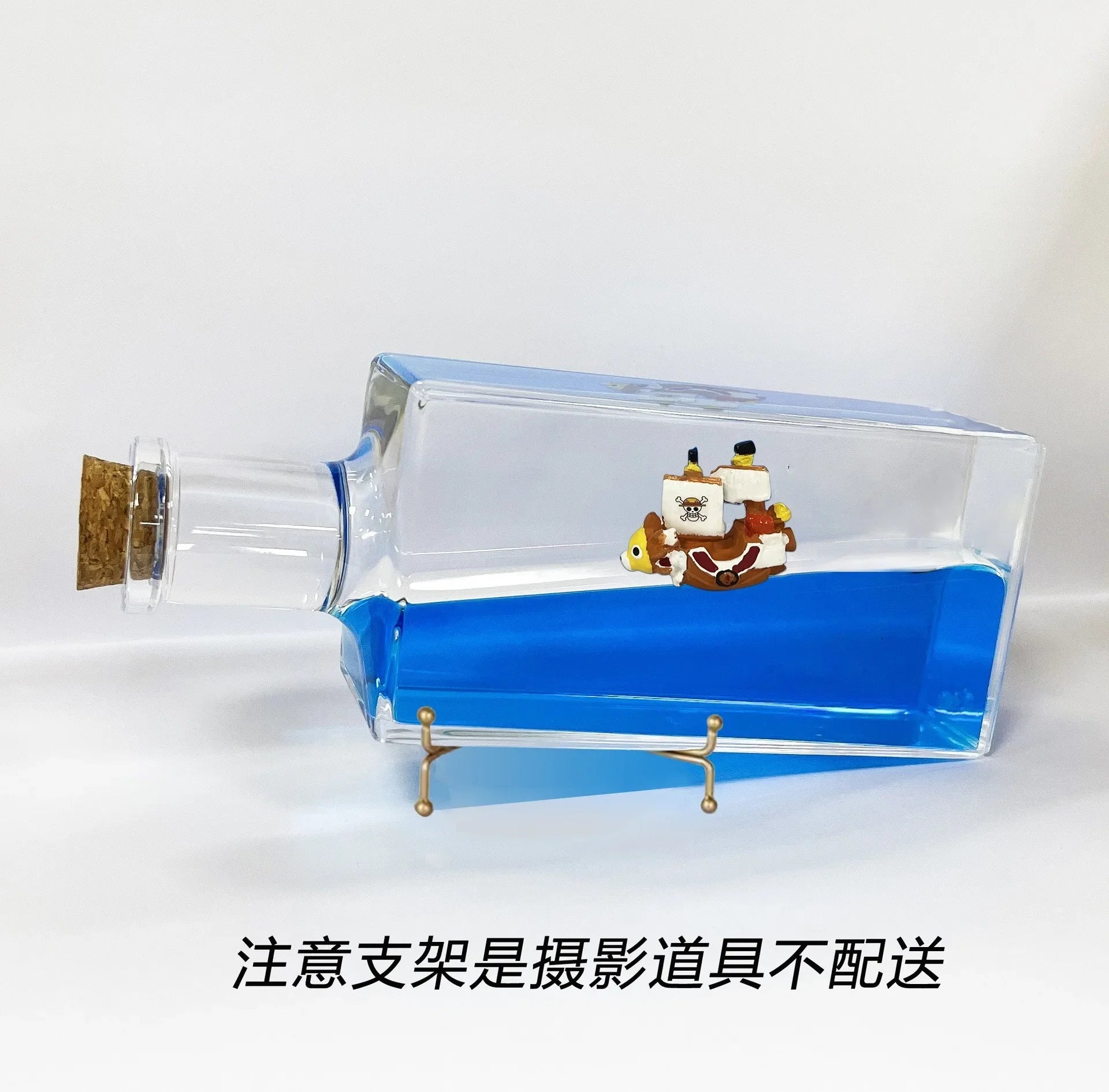 One Piece 3d Ship Fluid Drift Bottle Thousand Sunny Ship Going Merry Boat One Piece Floating Boat Ornament Decompression Gift