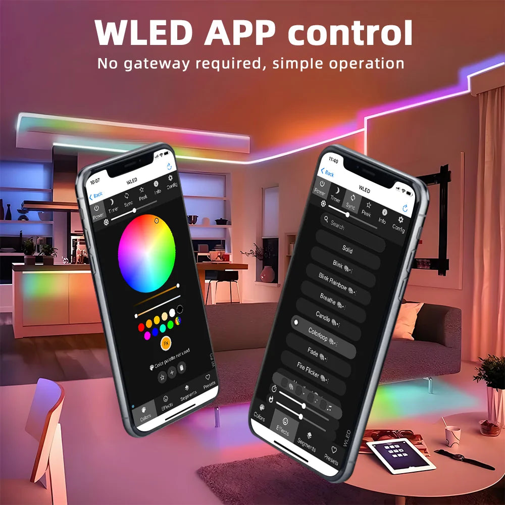 DOMRAEM PD ESP32 WLED Digital LED Controller with Microphone Dual Power Input USB-C PD& DC5-24V for WS281x  APA102 SK6812 etc.