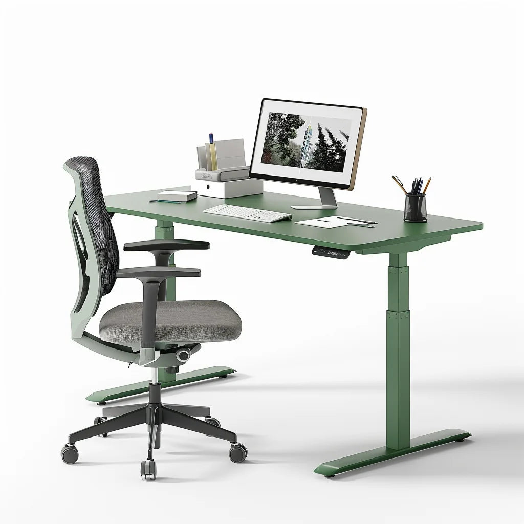Home Gaming Height Adjustable Electric Standing Desk Frame Office Furniture Extendable Work Lifting White Desk