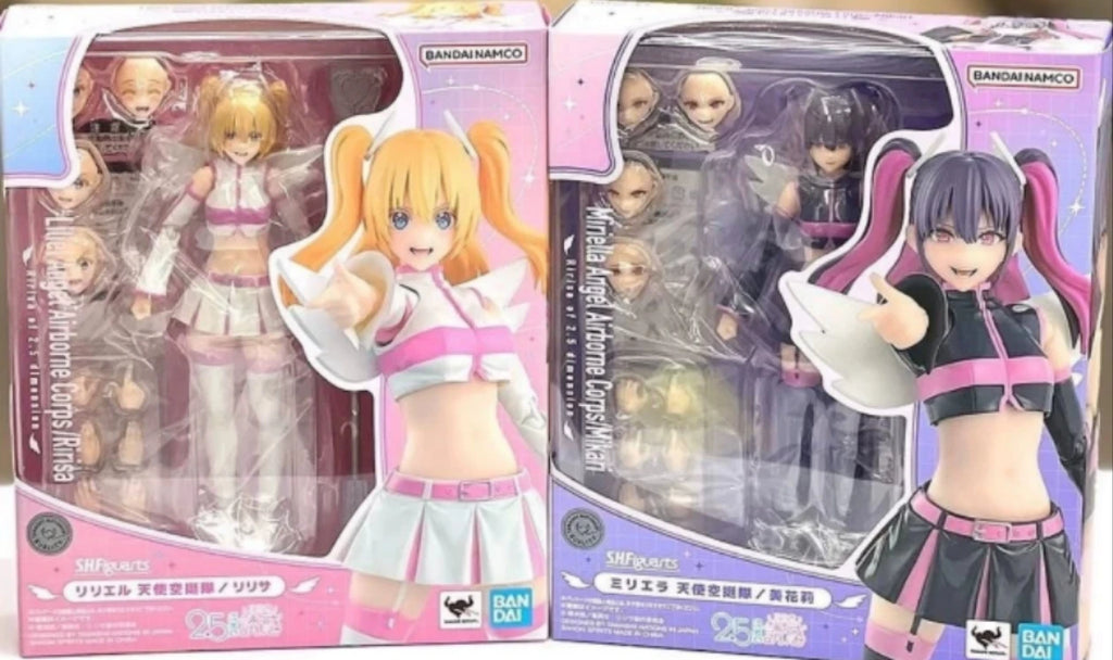 Original Bandai S.H.Figuarts Liliel Angel Airborne Corps/Ririsa Mikari Figure Finished Model kit  Anime Action Toy Gift In shock