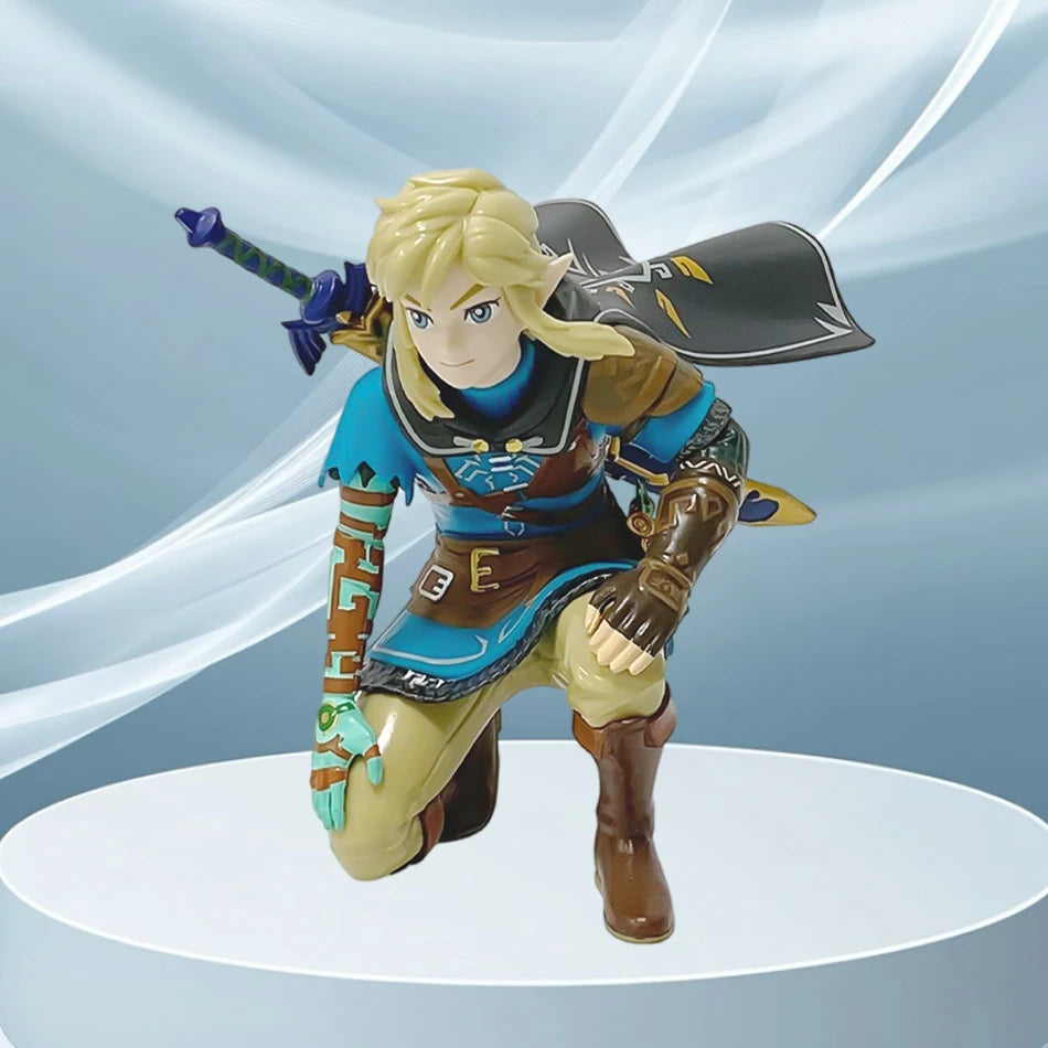 Anime 12cm Legend Of Zelda Link Kingdom Of Tears Hockposition Figur Statue Spiel Pvc Handheld Modelle Spielzeug Ornamente Geschenke