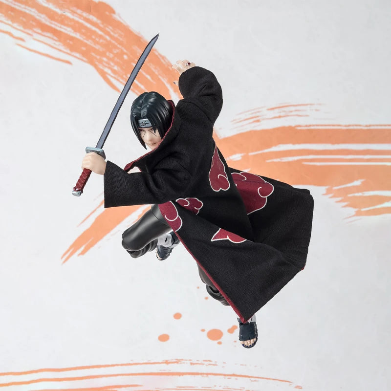 Bandai Original Naruto Modellbausatz Anime Figuren SHF Uchiha Itachi NarutoP99 Actionfiguren-Sammlung Modell für Kinderspielzeug Geschenke