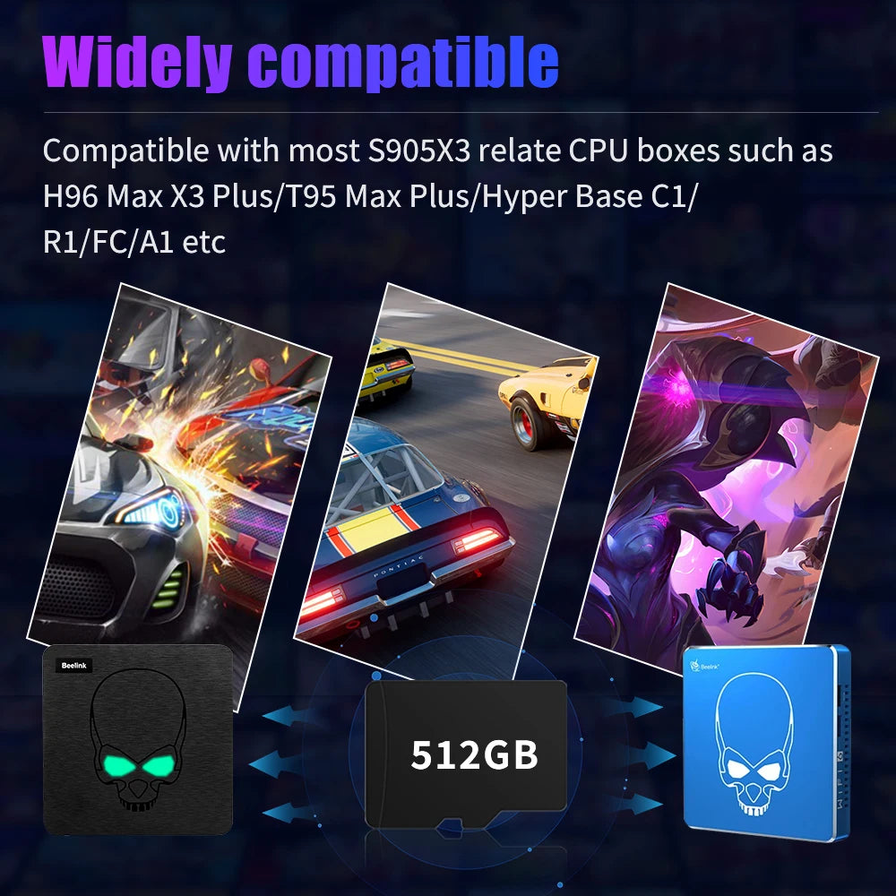 Game Card for Beelink GT King/King Pro S922X Retro Game Console TV Box with 110000+ Games 70+ Emulators For SS/PSP/PS1/NDS/N64